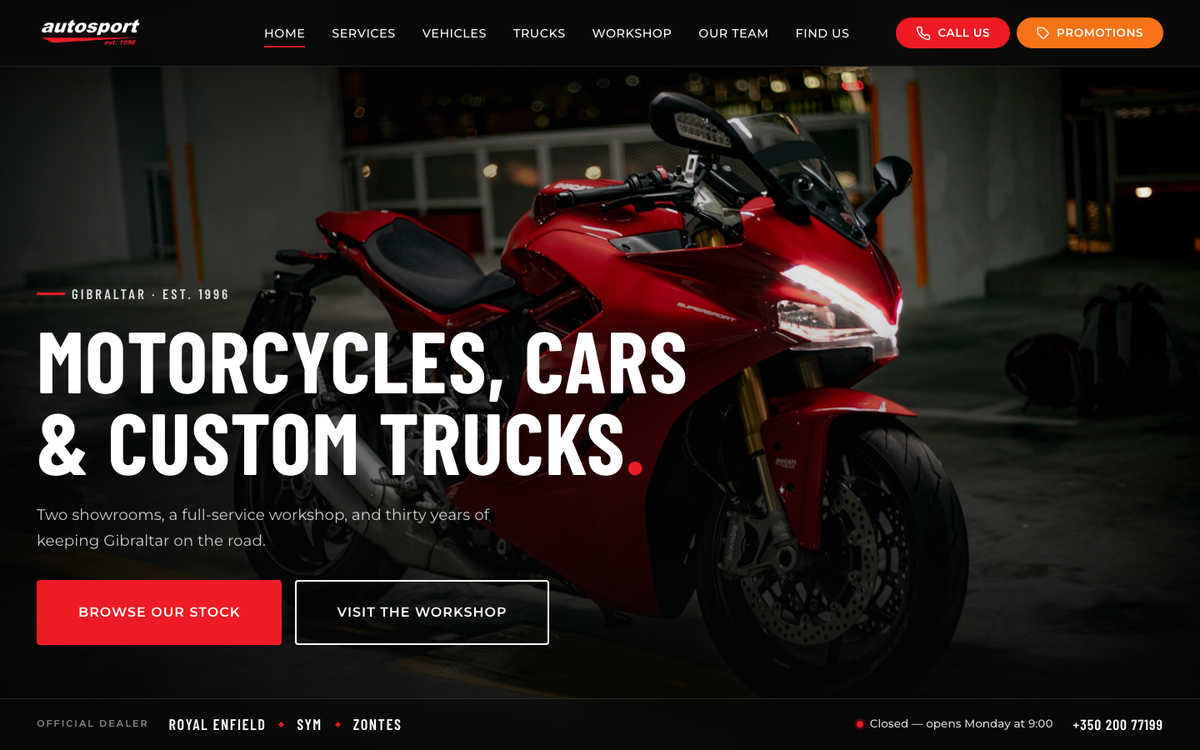 Autosport Gibraltar, vehicle showcase platform