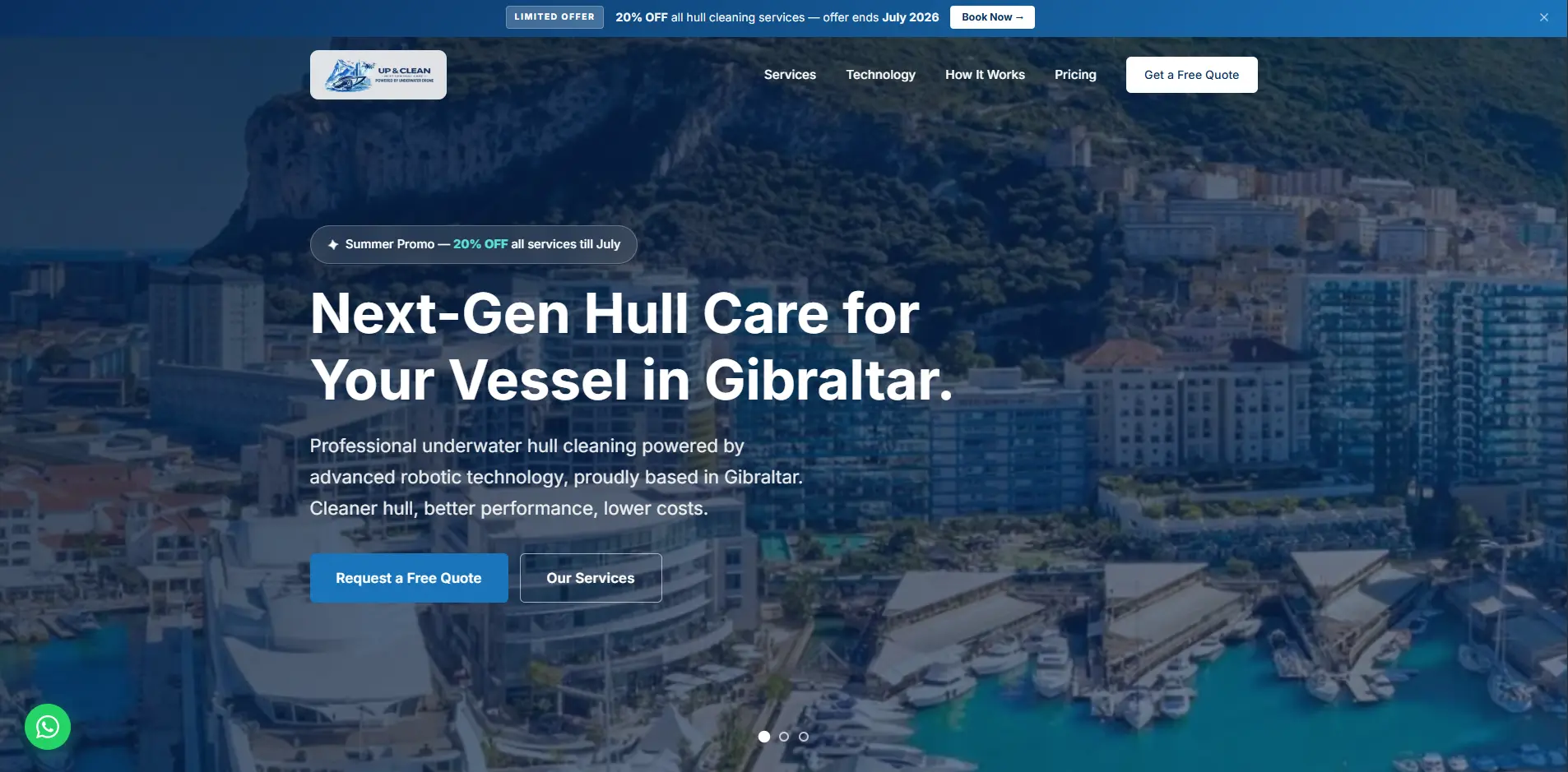UpAndClean.gi - Professional hull cleaning services in Gibraltar